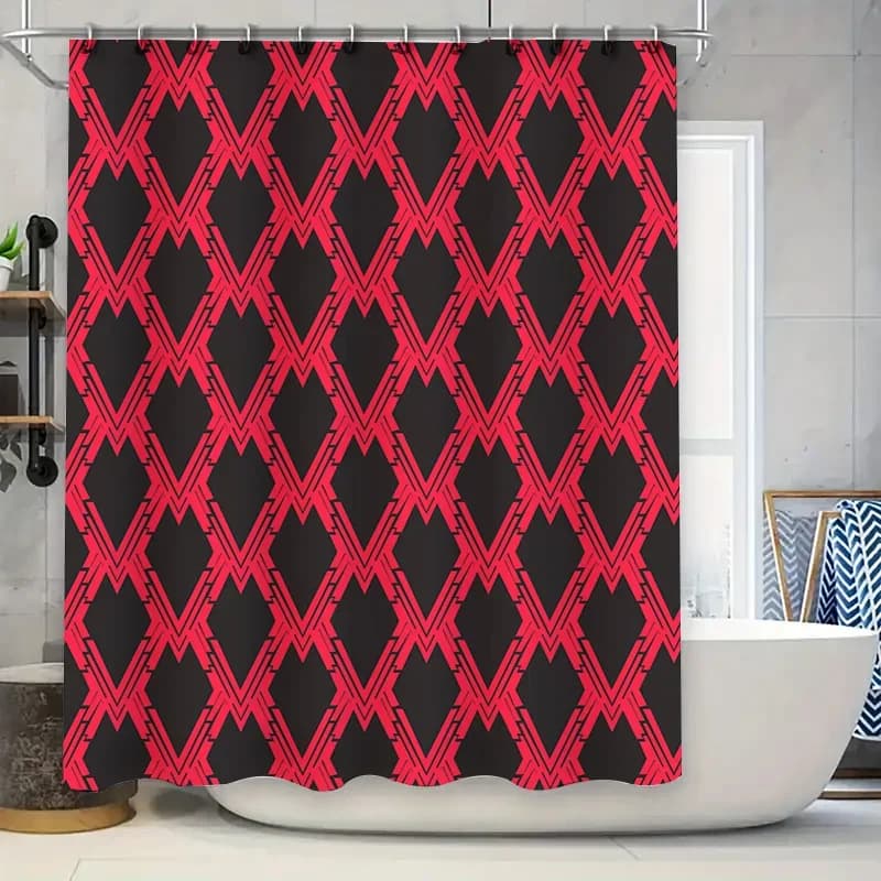Tenda da doccia con diamante rosso blu Tende da doccia in tessuto decorative impermeabili per la casa del bagno per la camera dei bambini Design moderno
