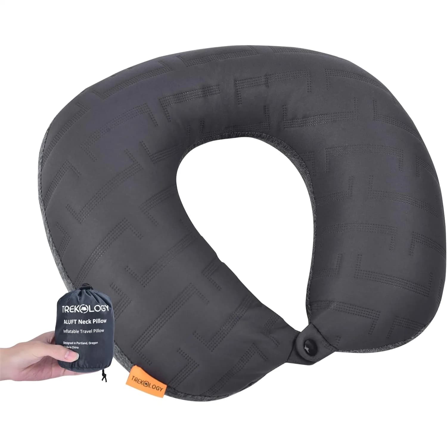 Cuscino gonfiabile da viaggio con supporto ergonomico, cuscino leggero gonfiabile per aereo e auto