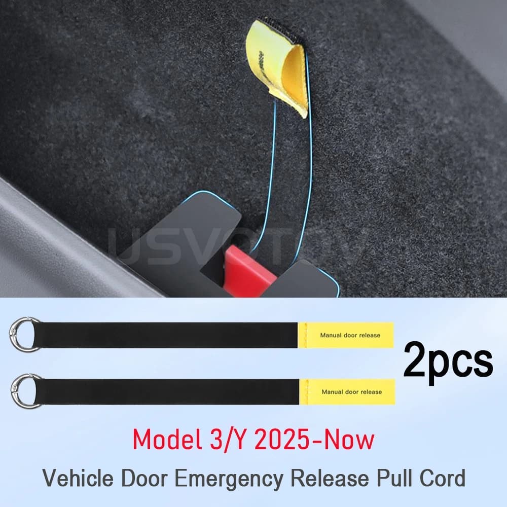 for 2025 2026 Tesla Model 3 Y Emergency Handle Escape Strap Extended Manual Door Release Emergency Safety Pull Rope Puller