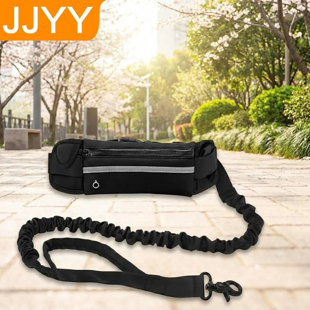 Reflective Retractable Guinzaglio for Dogs with Marsupio and Elastic Belt for Race and Stroller