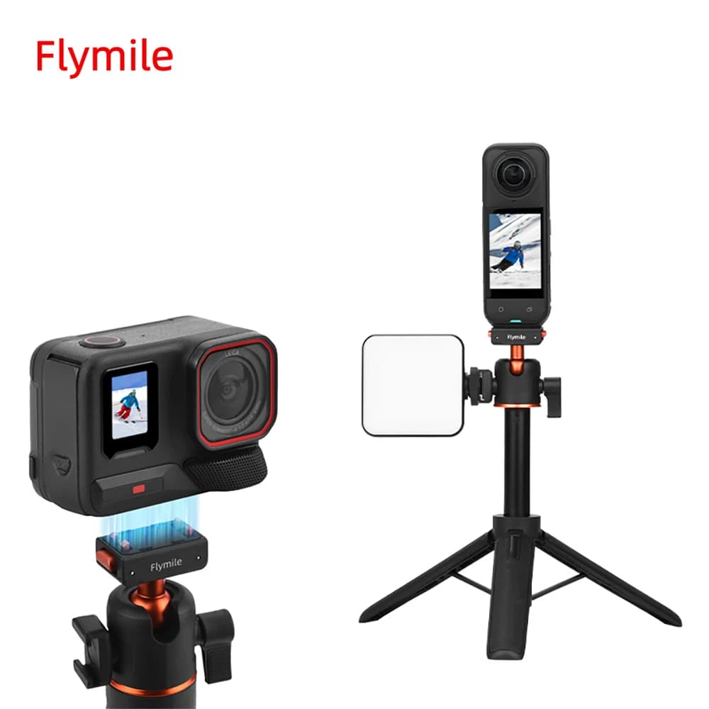 Flymile Treppiede Allungabile Selfie Stick Con Base A Sgancio Rapido per Insta360 X5/Ace Pro 2 Accessori Maniglia Vlog 21.26IN