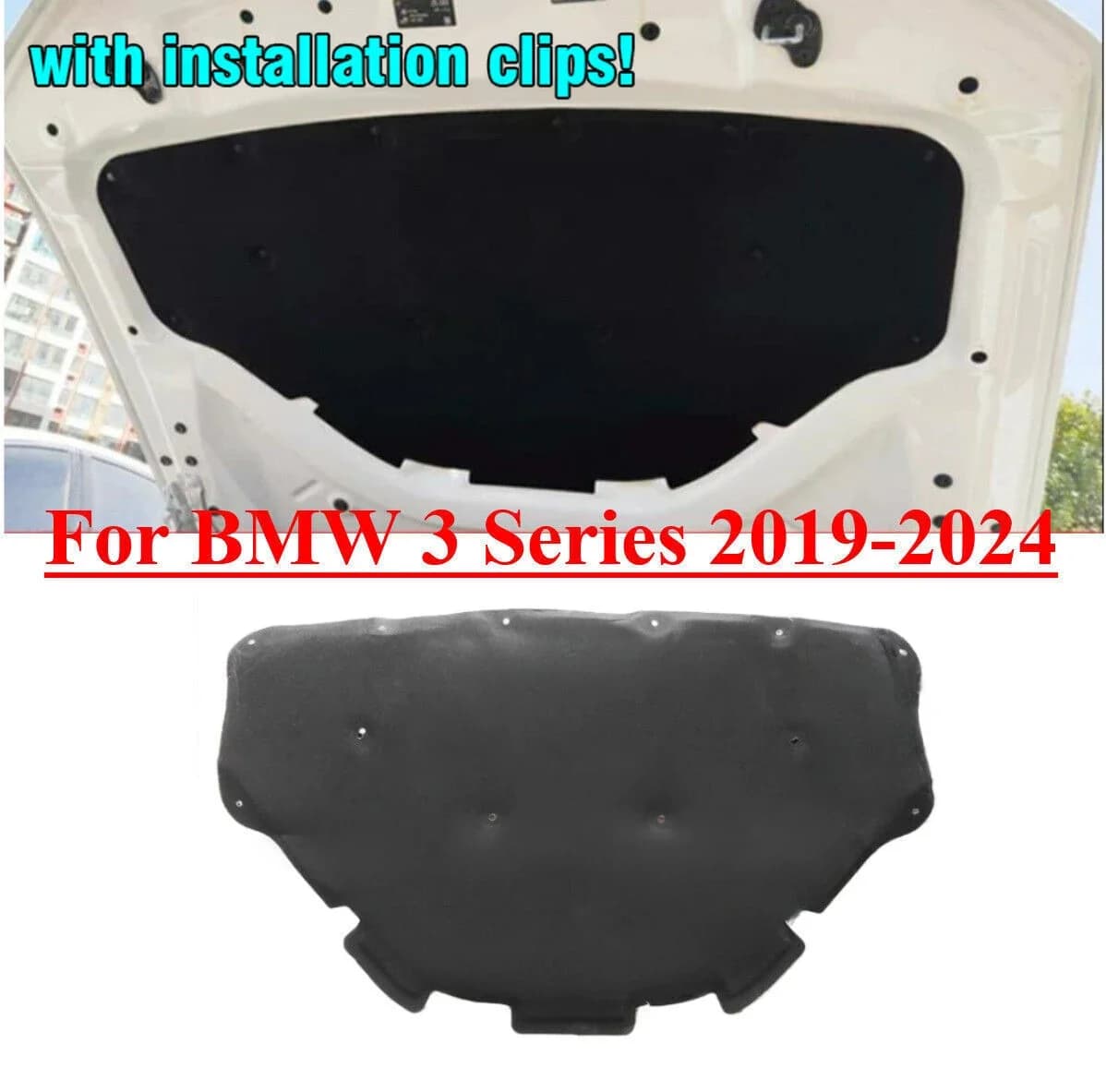 Front Engine Blanket Hood Insulation Pad Heat Shield For BMW 3 Series 2019-2024