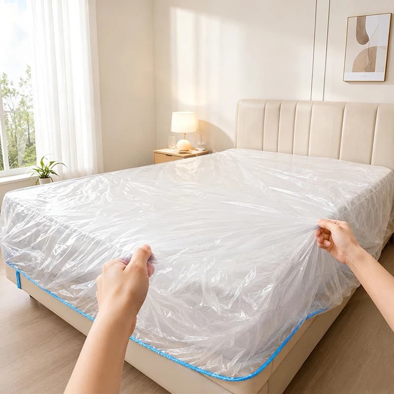 Disposable Elastic Dustproof Cover Oversized Plastic Protective For Bed Sofa Furniture Renovation Dust Shield Waterproof Cover