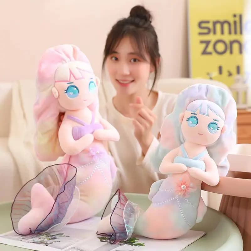 Bellissimo peluche Principessa Sirena Giocattoli di peluche Cartone animato Peluche Sirena Bambola Decorazione della casa Bambini Ragazza Amica Regali di compleanno