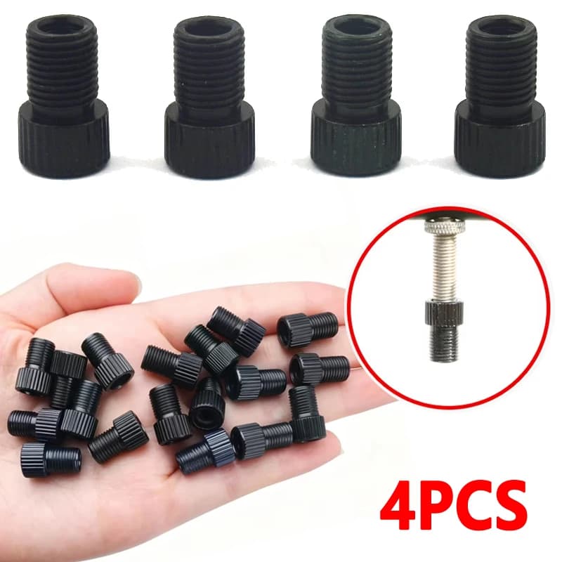 Adattatore universale in alluminio da valvola Presta a Schrader (4 pezzi) per gonfiaggio pneumatici bici, compatibile con pompe MTB e auto