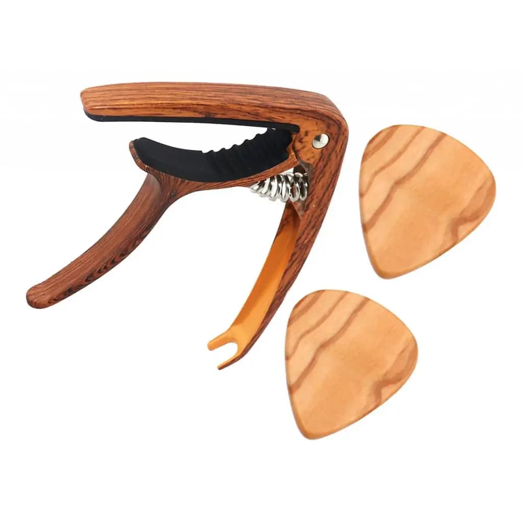 Guitar Capo Picks Wooden Clamp Tuner Acoustic Electric Guitar Accessories Set for Guitar Bass Ukulele Parts