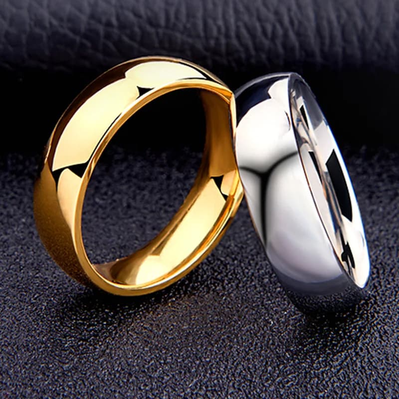 6mm wide stainless steel classic minimalist ring for men fashion waterproof hypoallergenic couple wedding gift