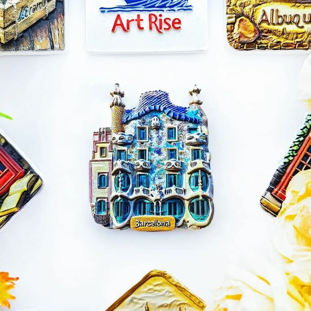 3D Barcelona Spain Fridge Magnet - Resin Souvenir, Unique Spanish Gift for Collection