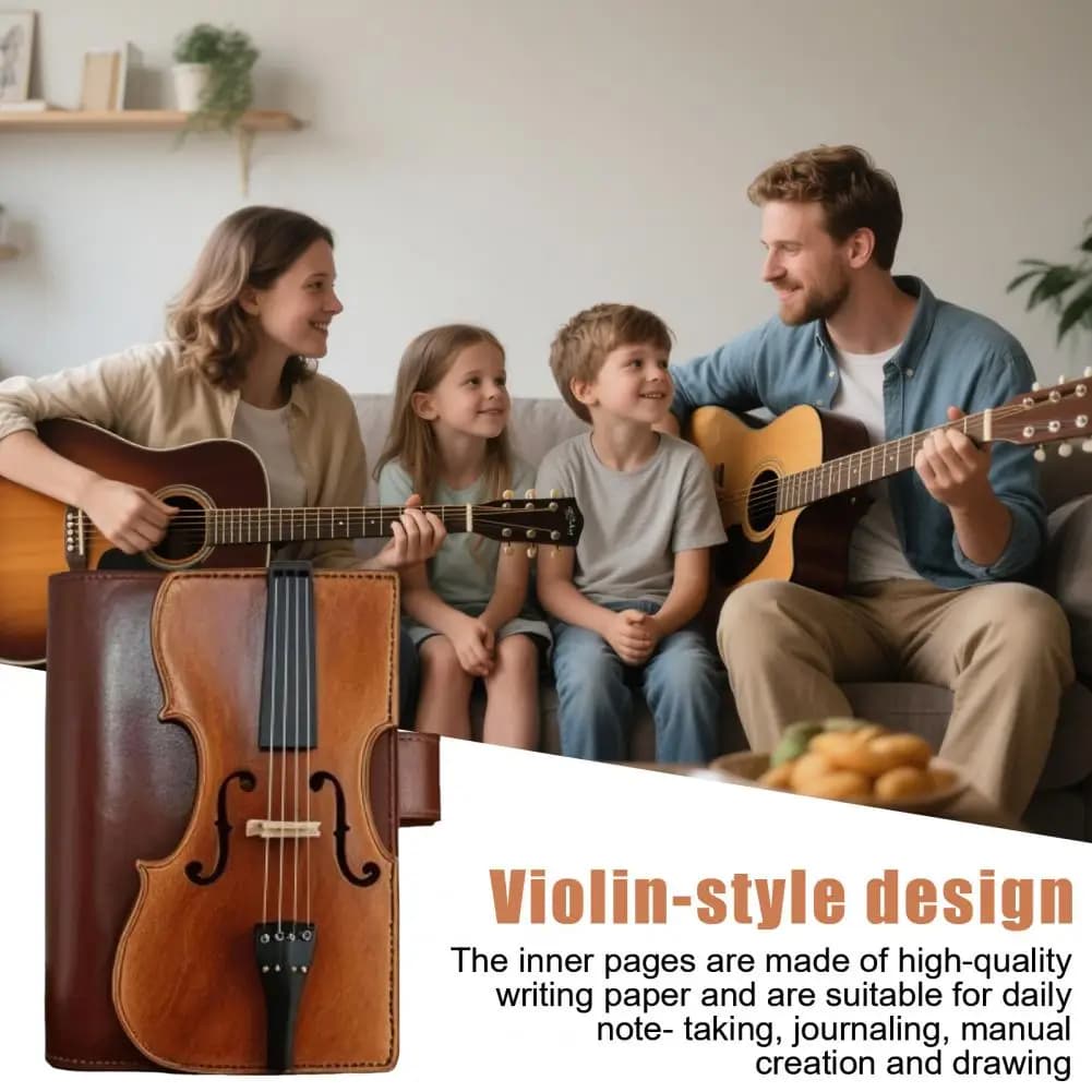 Companion Notebook Elegant Vintage Violin Leather Notebook for Musicians Writers Classic Music themed Journal with for Study