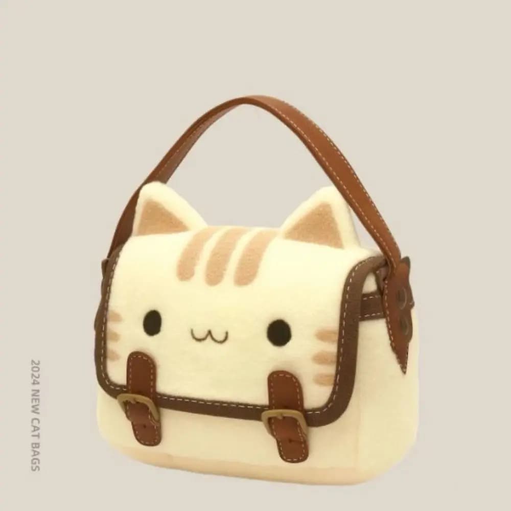 New High Appearance Level Furry Cat Bag Cute Plush Doll Crossbody Bag 2024 Fashion Plush Kitten Handbag for Woman