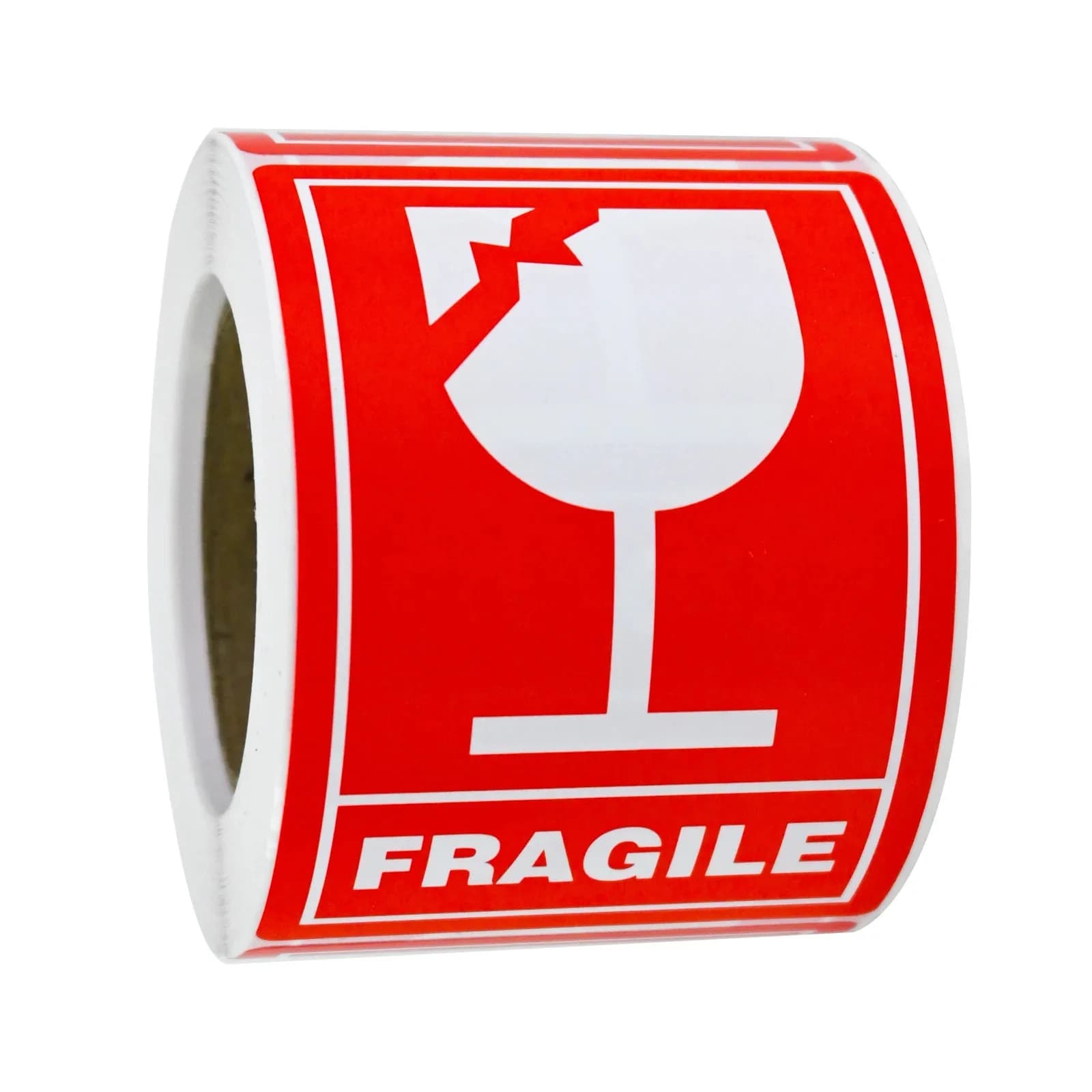 100/200 pezzi 2 pollici * 3 pollici, attenzione al manico fragile, avvertenza rossa per articoli fragili, trasporto logistico, etichette adesive