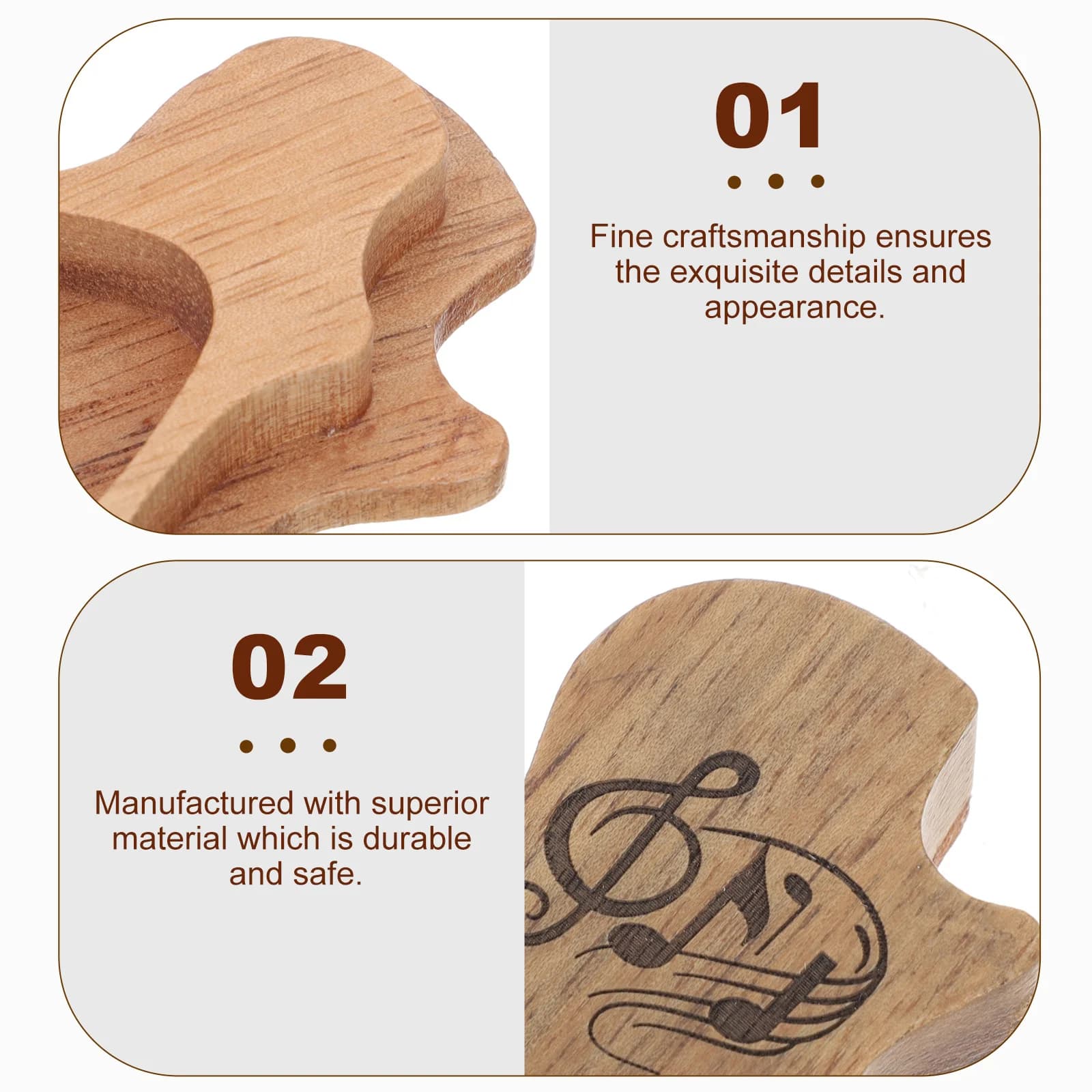 1 set porta plettro per chitarra in legno durevole organizzatore di archiviazione dimensioni compatte scatola per trasporto plettro per chitarra portatile organizzatore di archiviazione in legno