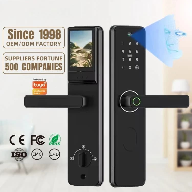 Cerradura Inteligente Para Puerta Fingerprint Fechadura Password Digital Tuya Wifi Video Smart Door Lock With Camera