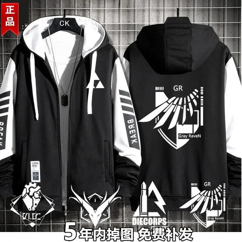 2025 NUOVO Gioco GRIGIO RAVEN: PUNISHING Lucia Liv Stampa Giacca con cerniera Felpa con cappuccio Donna Uomo Studente di moda Cappotto con cappuccio Primavera Autunno