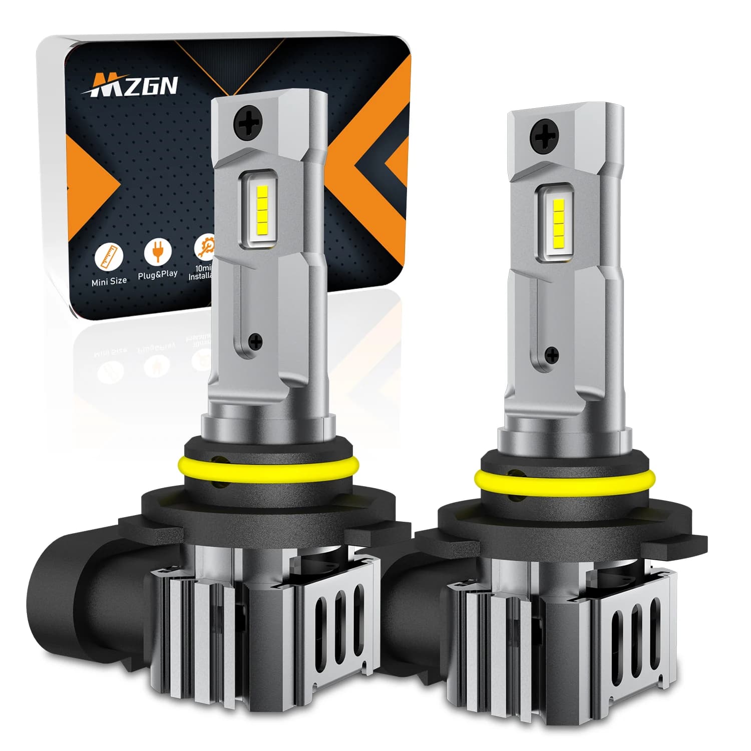 MZGN 2 PZ Mini LED Lampade per auto 9005 HB3 9006 HB4 H8 H9 H11 6500K Bianco Super Luminoso Lampadina per fari con ventola Faro 18000lm 12V