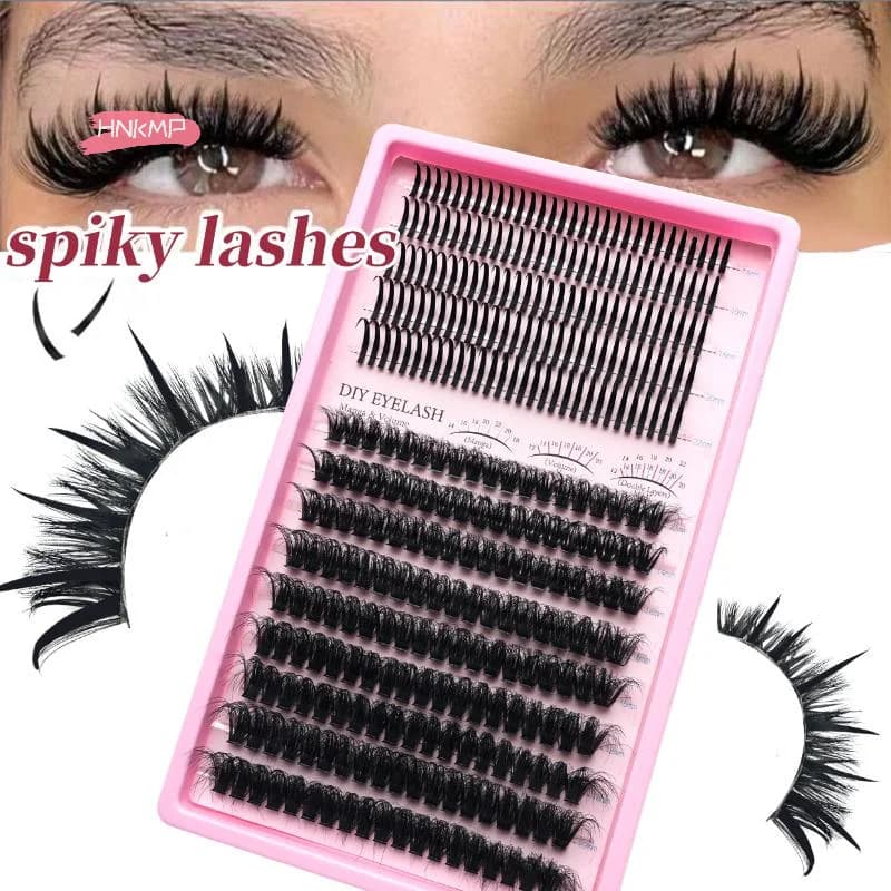 1 Scatola di Ciglia Finte a Ciuffetti con Base Appuntita, Impermeabili, Stile Manga, per un Look Naturale
