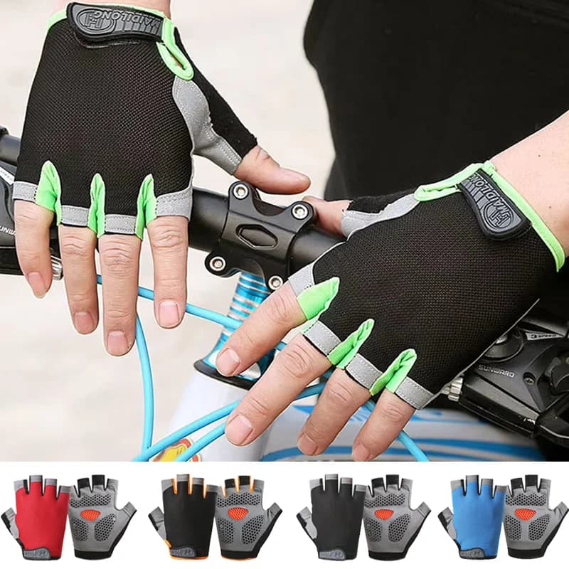 Guanti mezze dita antiscivolo, ammortizzanti, per sport all'aria aperta, arrampicata, ciclismo, fitness, guanti migliorati per uomo e donna
