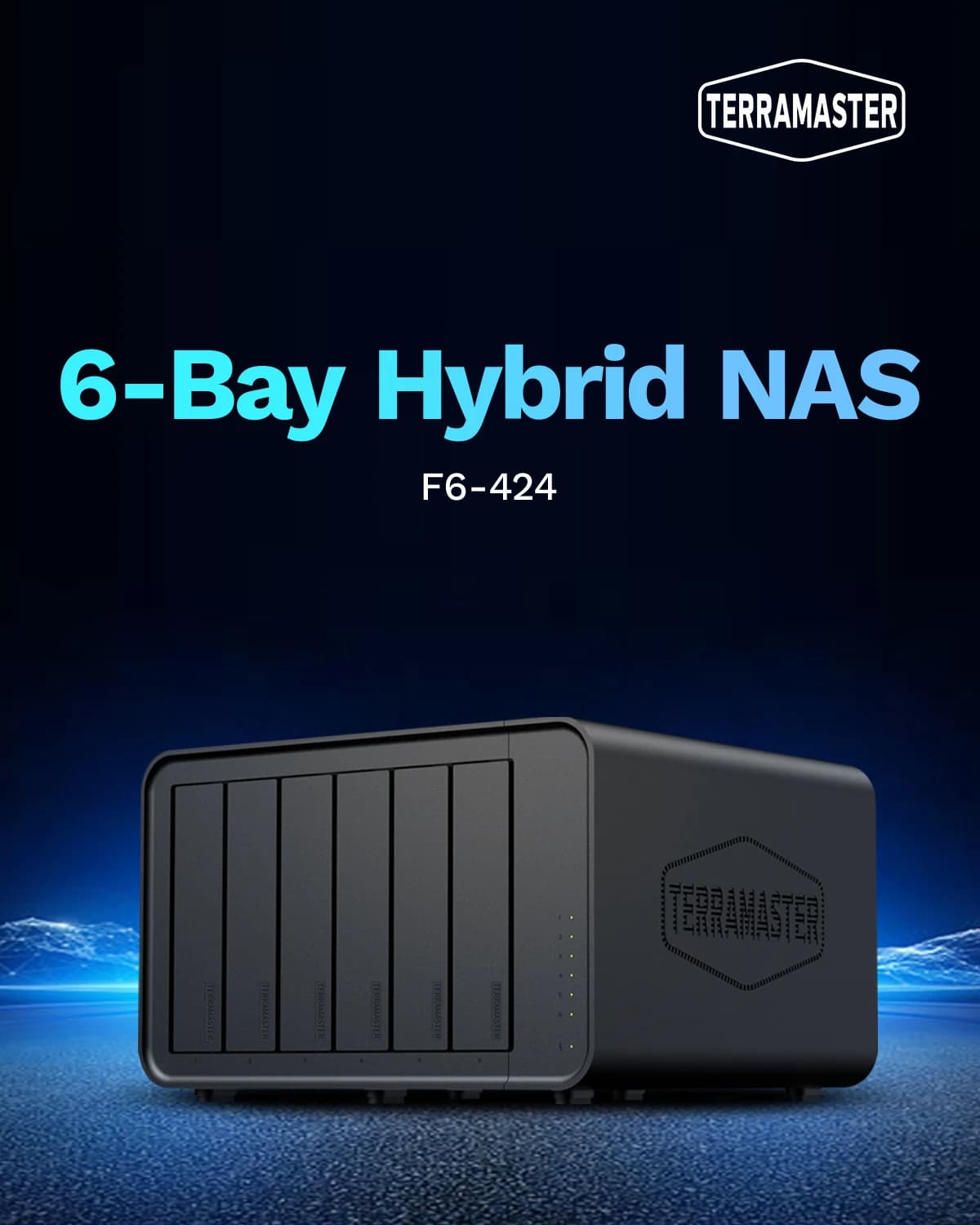 TERRAMASTER F6-424 NAS Storage 6bay - CPU Quad Core N95, 8 GB di RAM DDR5, porta 2,5 GbE X2, archiviazione attaccata in rete (senza disco)