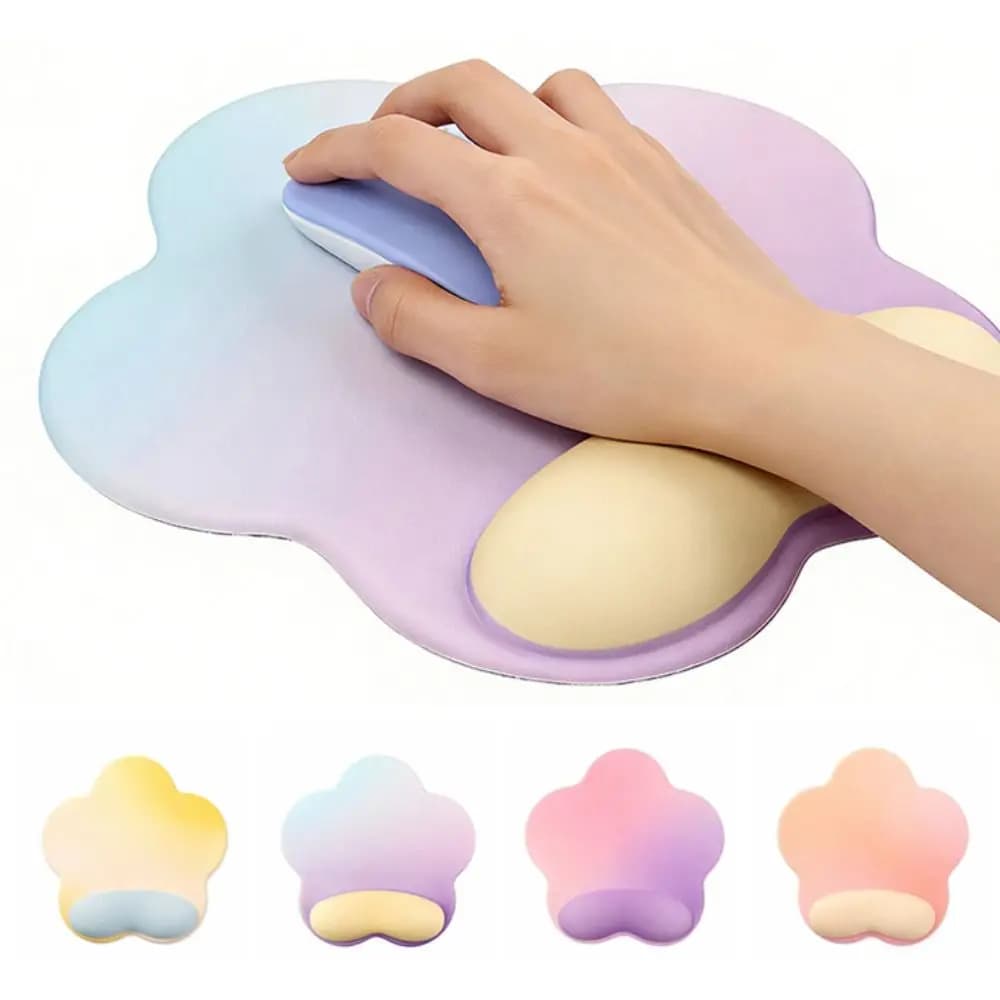 Comodo tappetino per mouse a forma di stella, tappetino per mouse ergonomico antiscivolo con supporto per le mani, tappetino per mouse da gioco elegante in silicone, universale