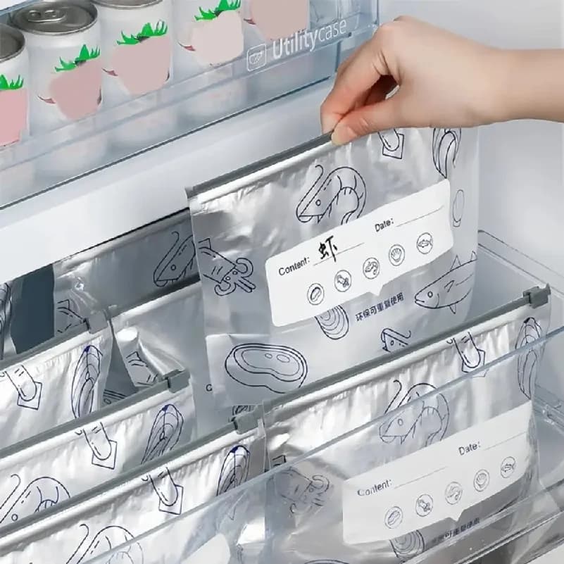 10Pcs Aluminum Foil Food Storage Bags Resealable Zipper Freezer Bags Reusable Light Blocking Freshness Pouch for Kitchen