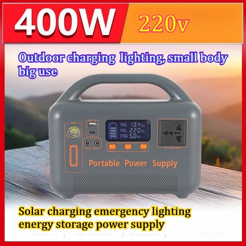 Generatore Solare Portatile 400W, Stazione di Alimentazione 192Wh con Batteria LiFePo4, Pannello Energetico 220V per Campeggio e Camper