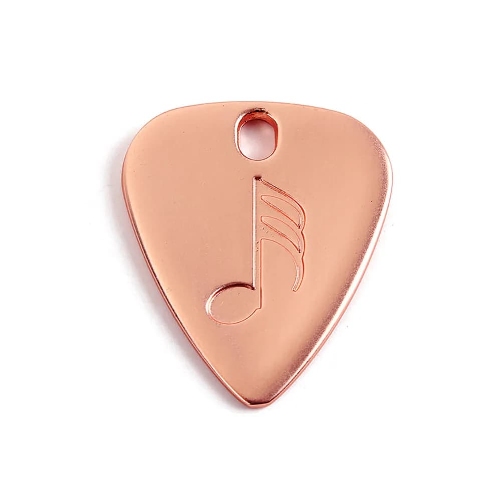 Metal Alloy Guitar Pick Teardrop Design Plectrum with Hole for Storage Pendant Use Mellow Authentic Sound Scratch Free