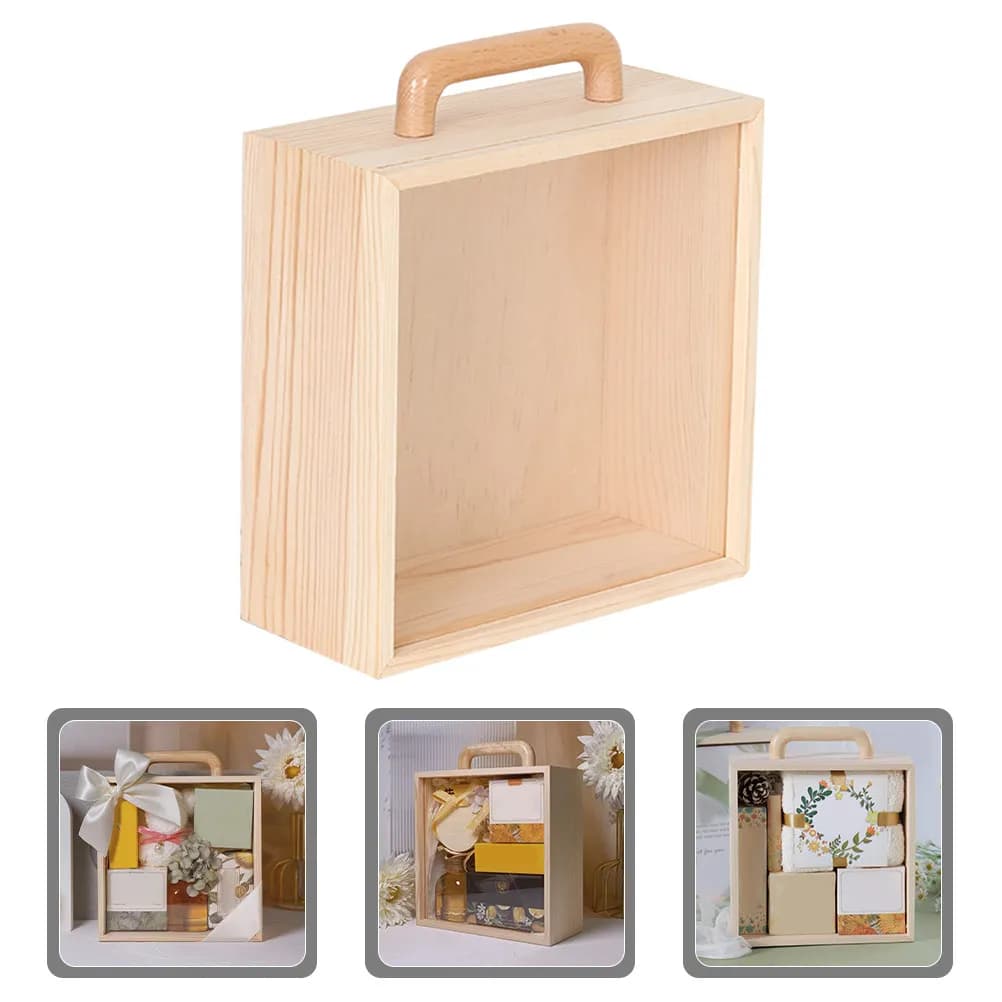 Wooden Box with Transparent Cover, Premium Box for Jewelry, Rings, Pendants, Ankle, Precious Items, Gift Box, Desk Organizer, Retro Chic Style