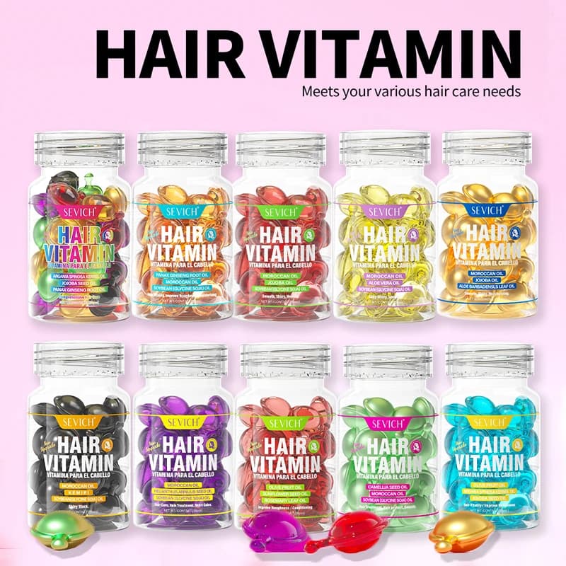 Hair Vitamin Capsule Hair Keratin Oil Repair Damaged Smooth Hair Care Serum Nourishing Frizzy Dry Complex Oil Silky Hair Care