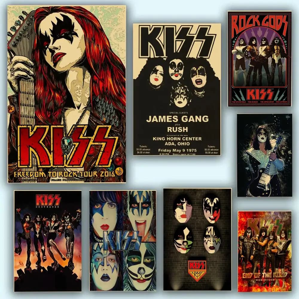 K-Kiss B-Band Retro Wall Art Poster Aesthetic HD PVC Wall Art - Waterproof and wear-resistant for home, hotel, bar