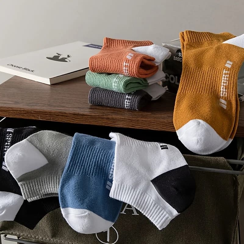 Unisex Low Cut Hidden Ankle Socks 5 Packs Sweat Wicking Breathable No-Show Foot Socks