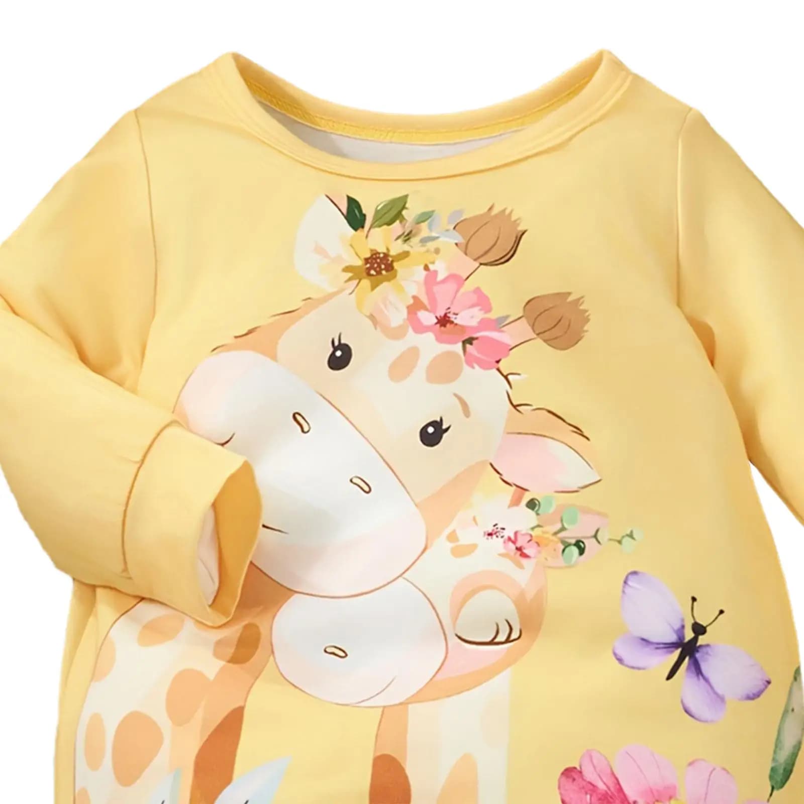 Baby Romper Coverall Outfit Long Sleeve Jumpsuit with Watercolor Animal Print for Infant Boy Girl 3-24 Months Newborn Spring