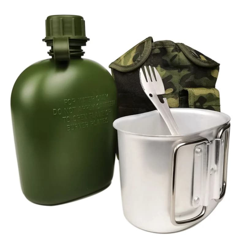 Confezione da 2/3/4 bottiglie d'acqua tattiche mimetiche cantiere di sopravvivenza di livello militare per escursioni all'aperto e campeggio