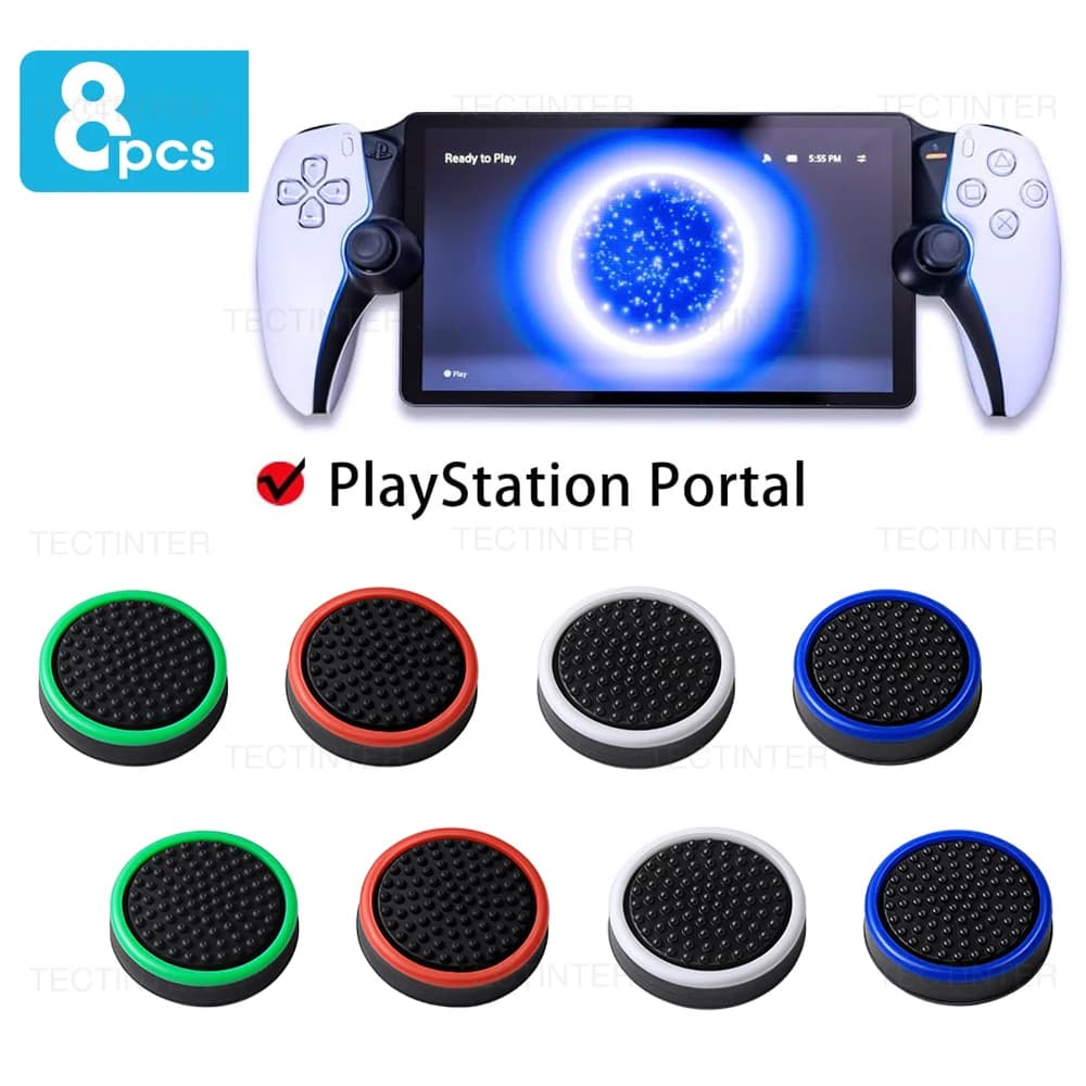Set di 8 Copri-Levette in Silicone per Controller PS5 Portal, Nintendo Switch, Oled e Lite, Protezioni per Joystick Analogici