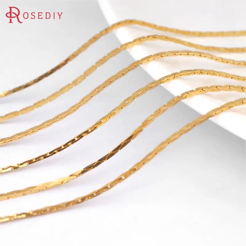 Catene a maglie quadrate in rame da 5 metri, 0,5 mm e 0,8 mm, colore bronzo antico e argento, per creazione di collane e accessori fai da te per gioielli
