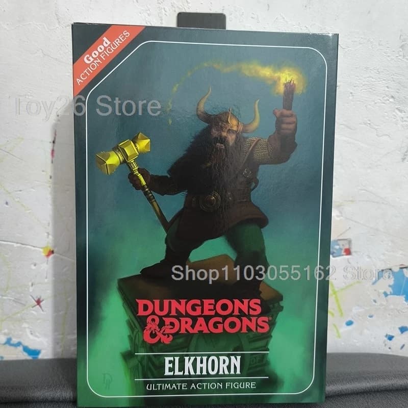Figura d'azione originale Neca Dragon And Dungeon Anime, modello Elkhorn, giocattolo da collezione NECA, regalo di compleanno, 18 cm