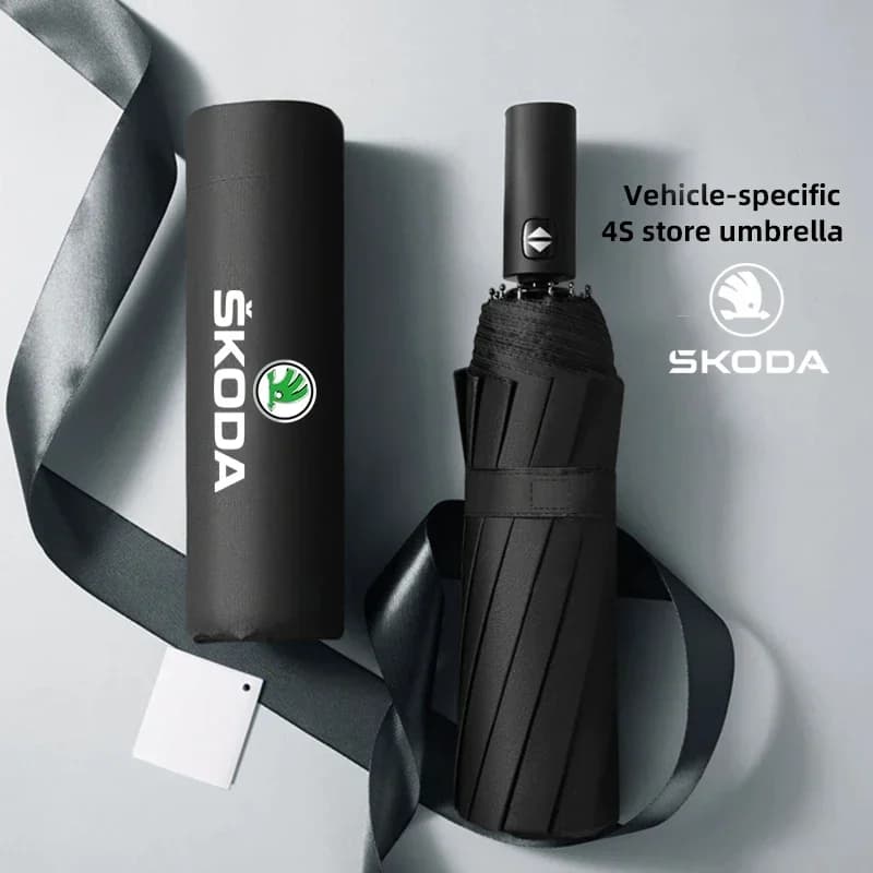 Auto Ombrello Pieghevole Automatico Parasole Portatile Per Skoda Superb Octavia Kodiaq Yeti Rapid Karoq Fabia Kamiq Enyaq Vision Scala