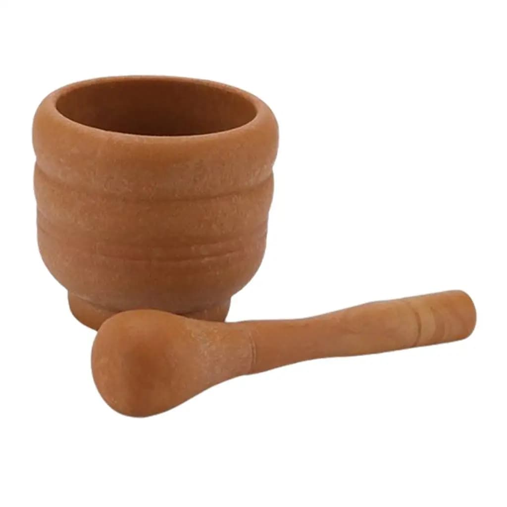 Set Mortaio e Pestello Manuale per Aglio, Spezie ed Erbe - Utensile da Cucina per Macinare