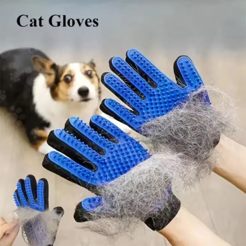 Guanto Spazzola per Peli di Animali Domestici, Guanto per la Pulizia e la Toelettatura di Cani e Gatti, Rimuovi Peli, Spazzola Massaggiante, Accessori per Animali, Accessori per Gatti