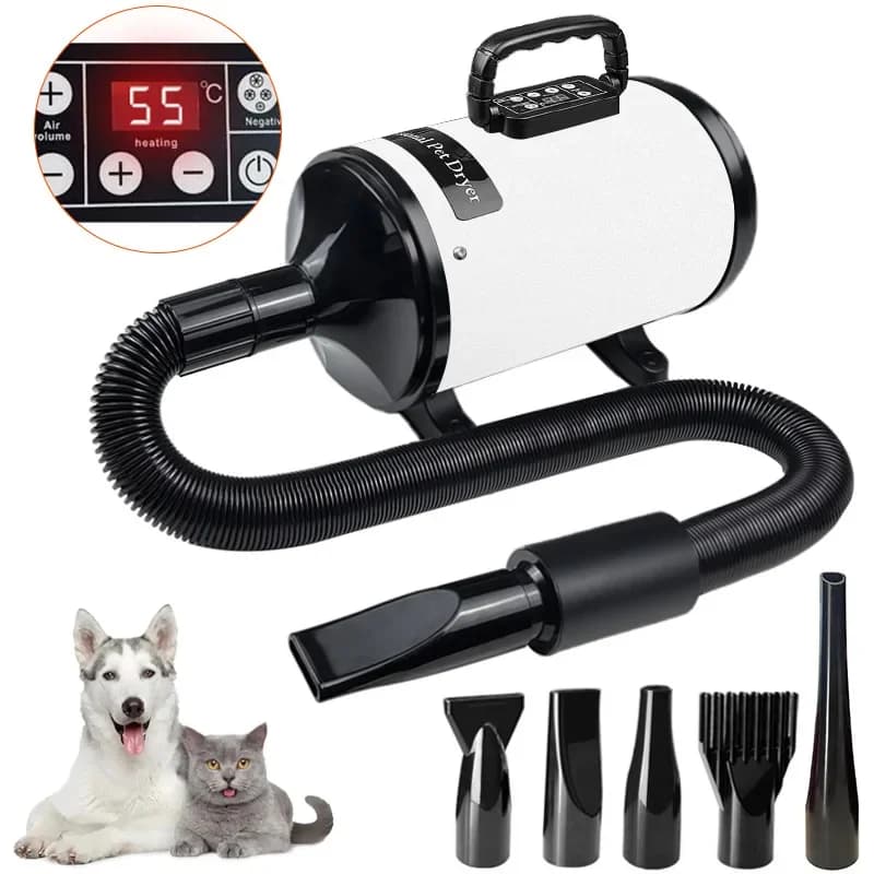 Asciugatrice per animali domestici, Asciugacapelli per animali domestici con regolazione continua del vento e dell'acqua, lavaggio auto, 220 V, asciugatrice ad acqua rapida