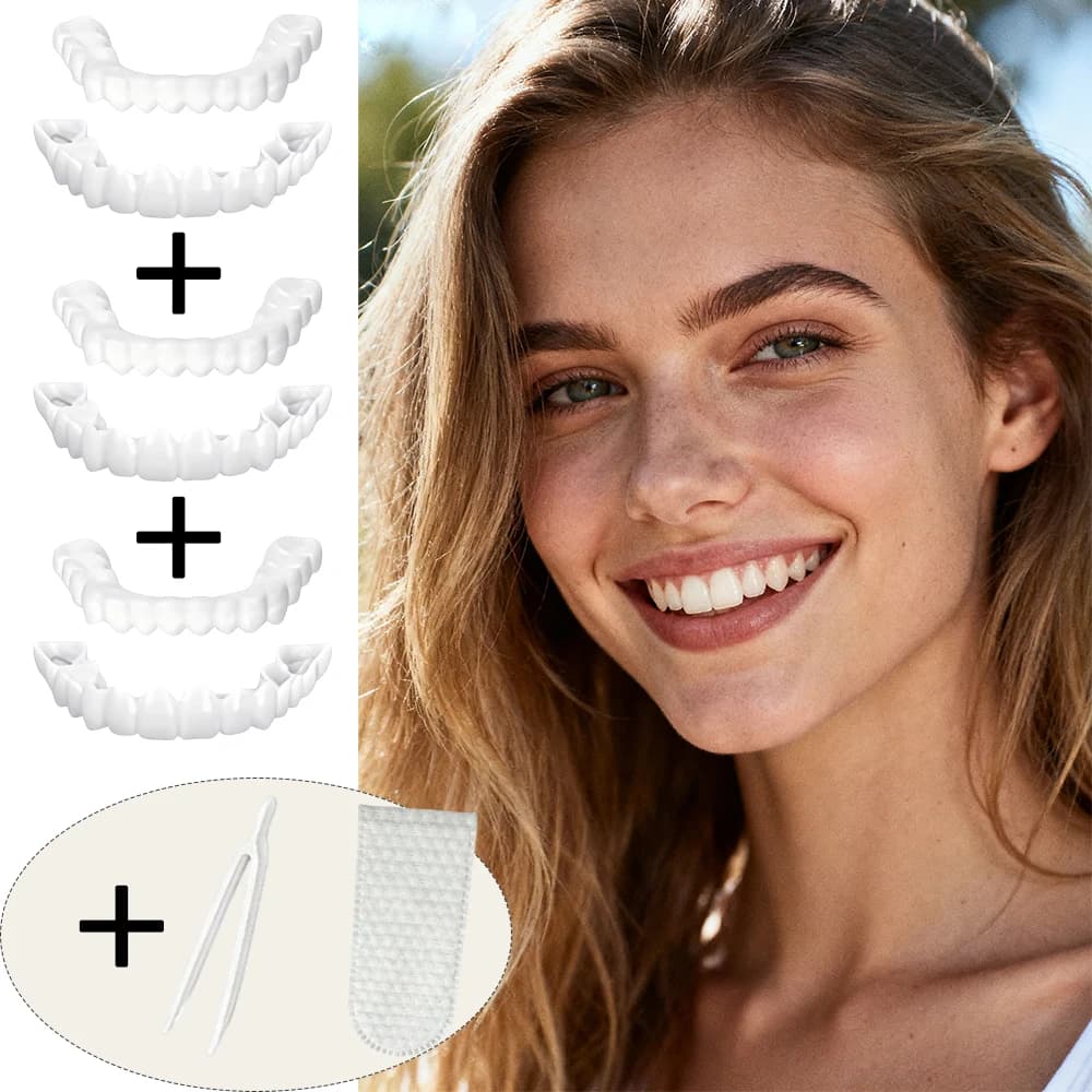 Playful Fun Style Teeth Veneers Reusable Instant Smile Whitening Whimsical Design for Casual Outings H2931