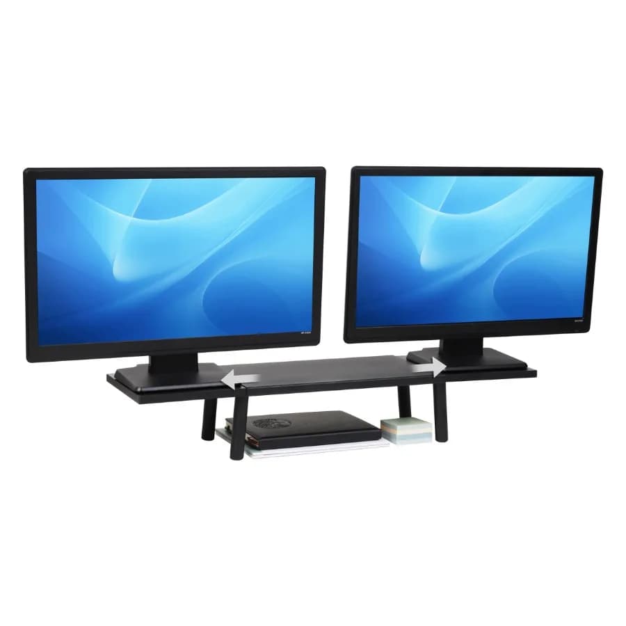 Extendable Monitor Stand Adjustable Desktop Riser for Dual Monitors Printers Laptops TV 31.5 40 Inch Width 88 lb Capacity Metal