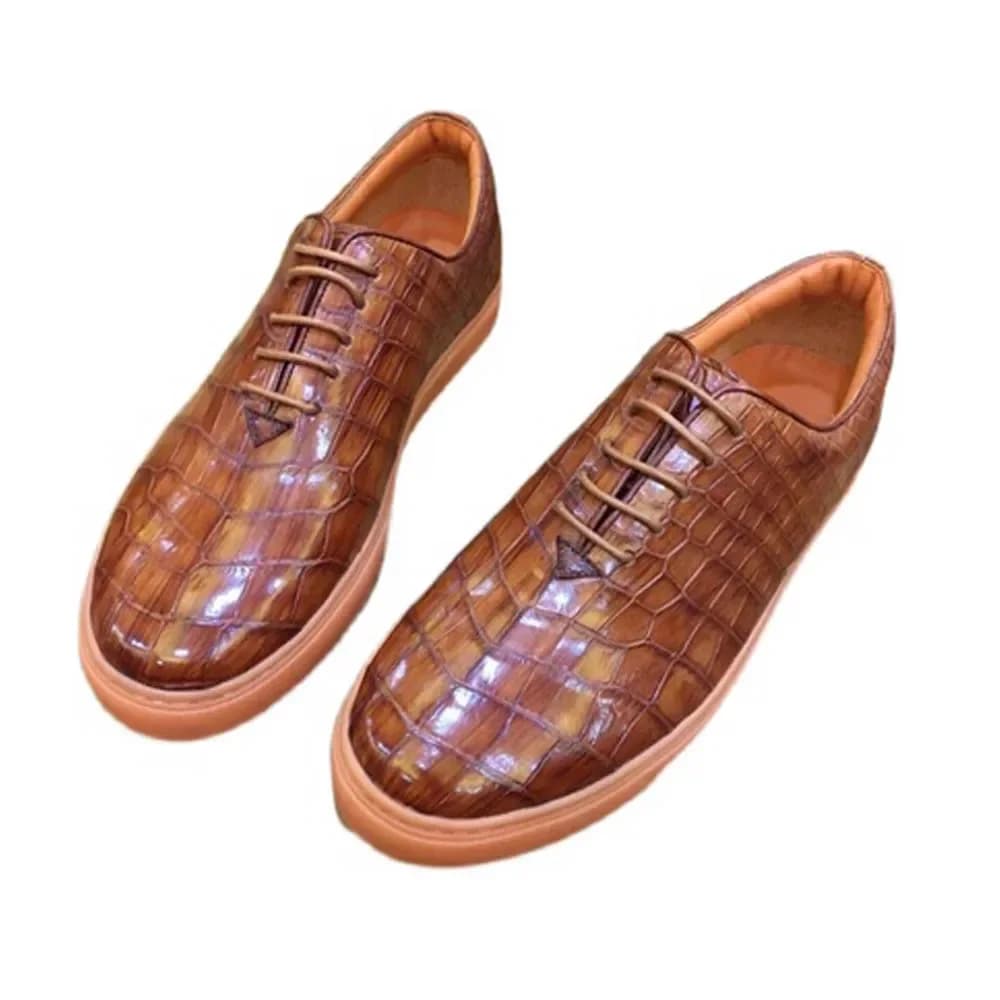 leimanxiniu nuovo arrivo coccodrillo Scarpe da uomo in pelle di coccodrillo Scarpe da uomo in pelle di coccodrillo color pennello
