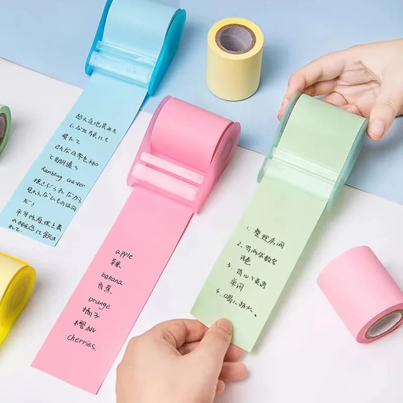 8 m Note adesive trasparenti colorate PET Memo impermeabile Note adesive Blocco note Lista quotidiana Carta di cancelleria scolastica
