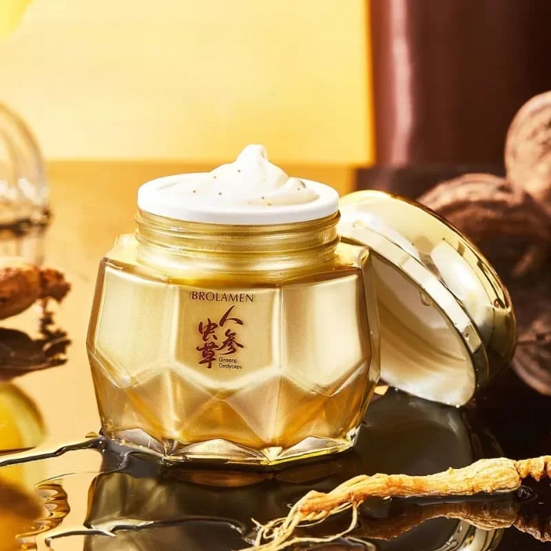 Crema al collagene Ginseng Cordyceps per la resilienza della pelle 1,7 once - Idratante nutriente profondo con rassodante e levigante delle linee sottili