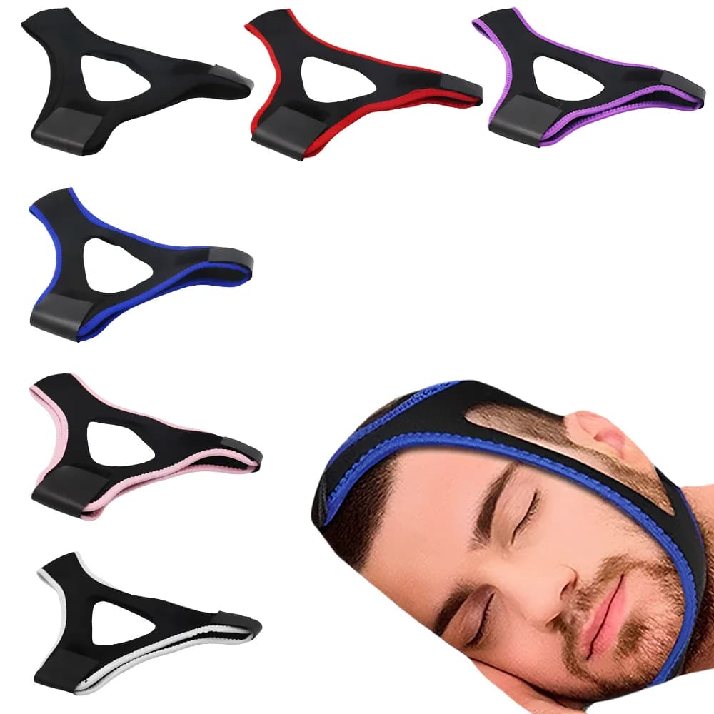 Anti Snoring Chin Strap with Breathable Mesh & Adjustable Velcro for Snore Stopper and Mouth Breather Correction