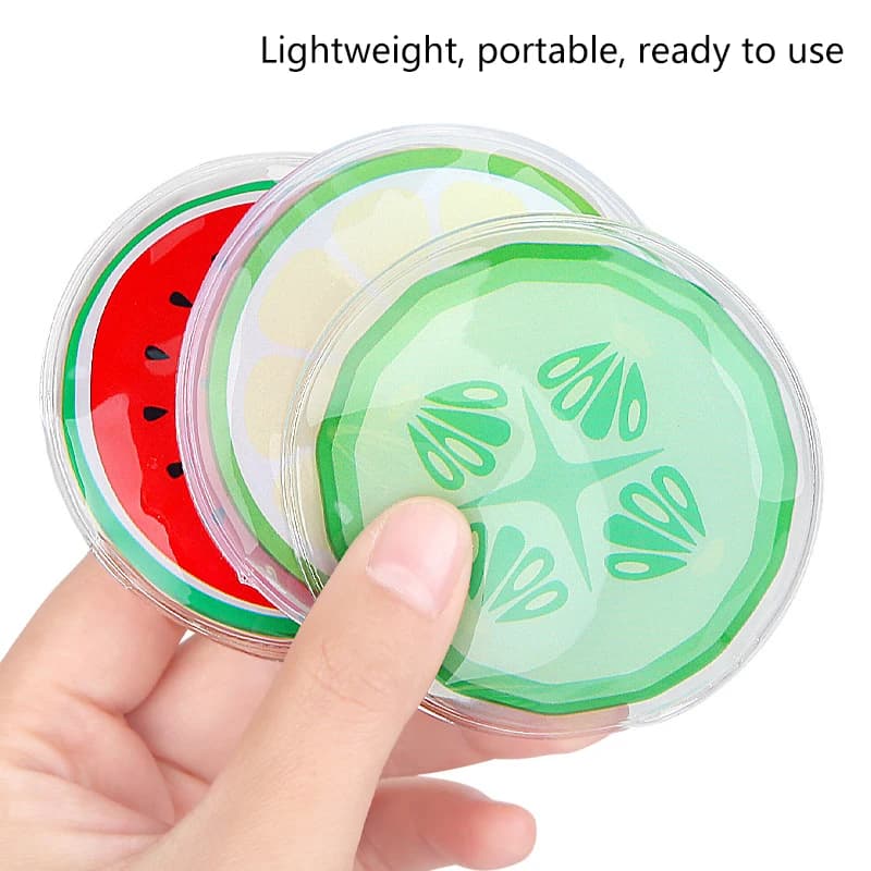 /Vly/Cute Cartoon Round Shape Fruit Cold Compress Ice Bag Remove Dark Circles Moisturizing Beauty Eye Patches Relaxation Mask