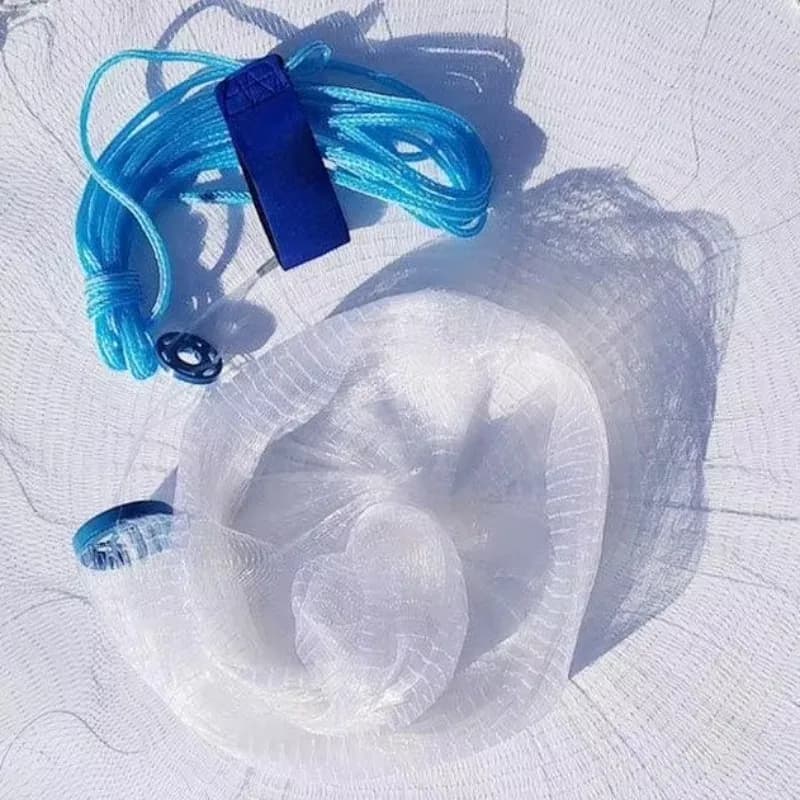 Rete da Pesca in Nylon Monofilamento Intrecciata a Mano con Catena Pendente, Rete da Lancio a Maglia Piccola Stile Americano