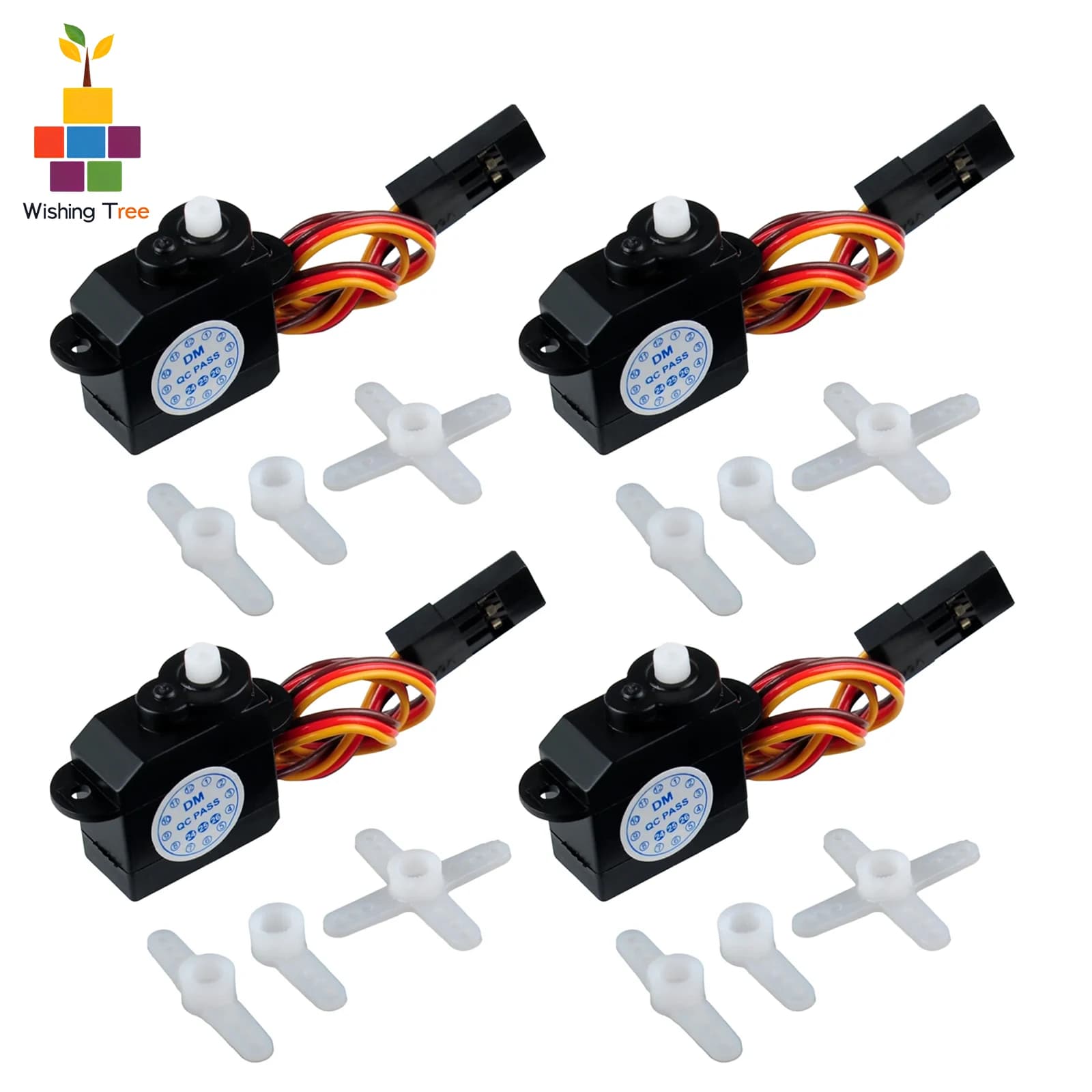 4 Pezzi Micro Servomotore Senza Nucleo da 2.1g con Connettore JR per Accessori RC Aereo Elicottero Drone