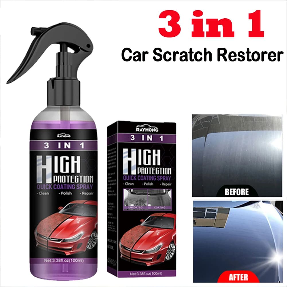 100ml 3 In 1 Spray per rivestimento In ceramica per auto strumento per lucidatura ceretta ad alta protezione sigillante per lucidatura a cappotto rapido rivestimento per lucidatura a cera Spray