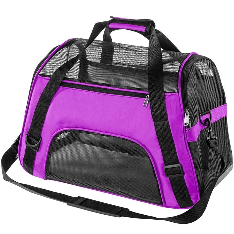 Portable Pet Carrier Foldable Breathable Backpack for Outdoor with Cats Dogs Convertible Handheld & Shoulder Strap